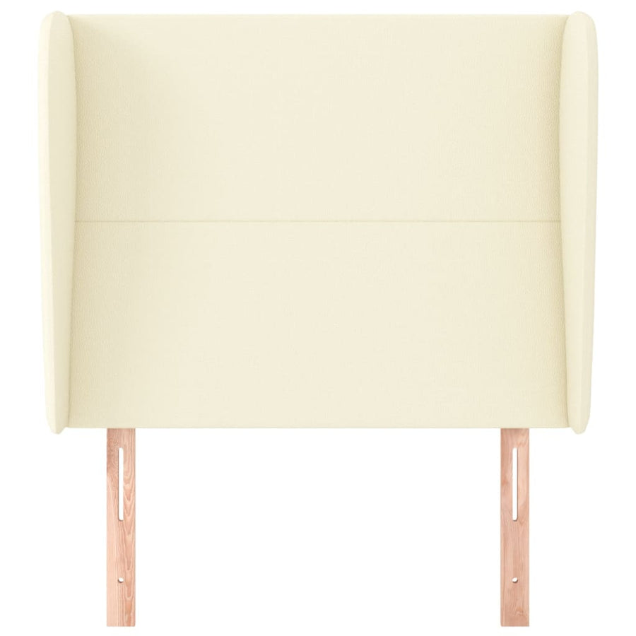 Hoofdbord Met Randen Kunstleer Kleurig 103 x 23 x 118/128 cm Crème