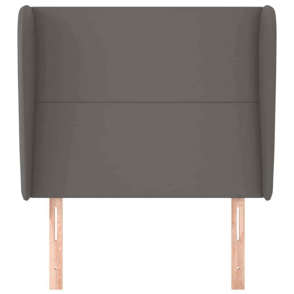 Hoofdbord met randen 103x23x118/128 cm kunstleer grijs 103 x 23 x 118/128 cm Grijs