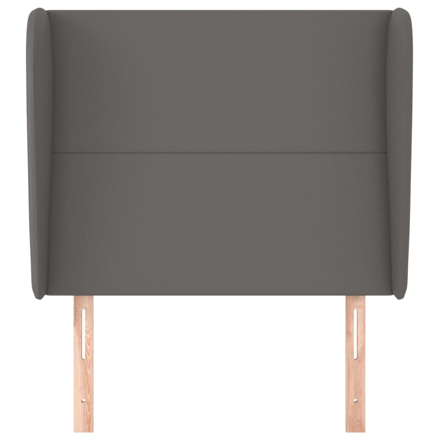 Hoofdbord met randen 103x23x118/128 cm kunstleer grijs 103 x 23 x 118/128 cm Grijs