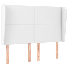 Hoofdbord met randen 147x23x118/128 cm kunstleer wit 147 x 23 x 118/128 cm Wit