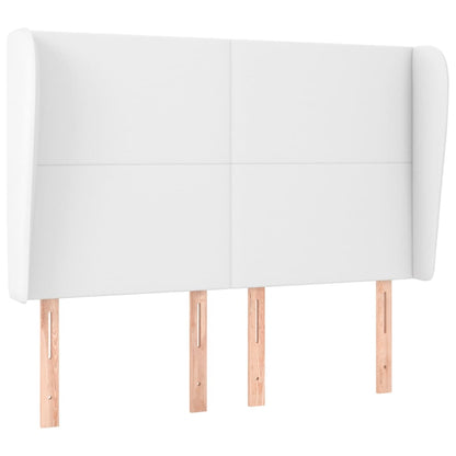 Hoofdbord met randen 147x23x118/128 cm kunstleer wit 147 x 23 x 118/128 cm Wit