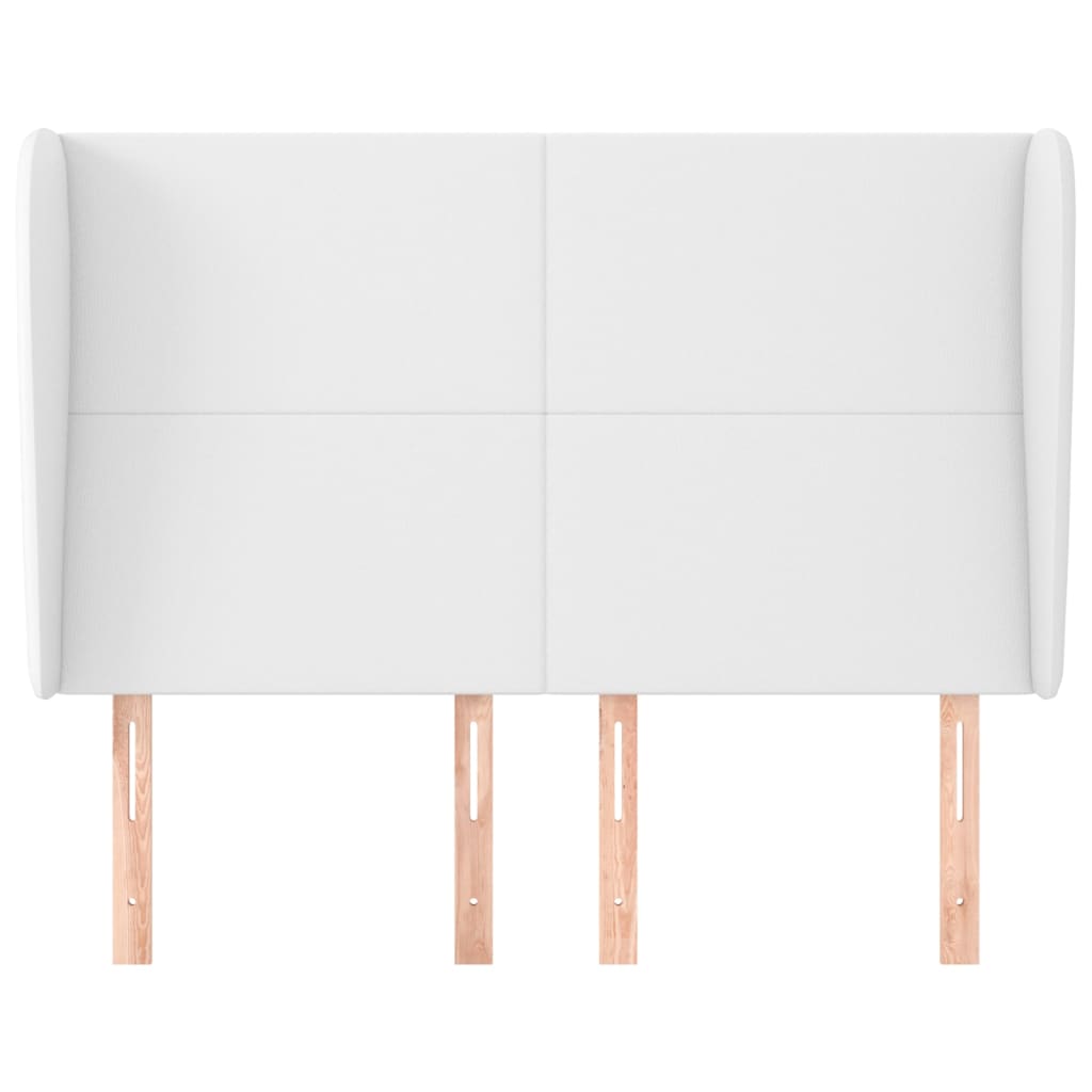 Hoofdbord met randen 147x23x118/128 cm kunstleer wit 147 x 23 x 118/128 cm Wit