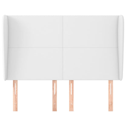 Hoofdbord met randen 147x23x118/128 cm kunstleer wit 147 x 23 x 118/128 cm Wit