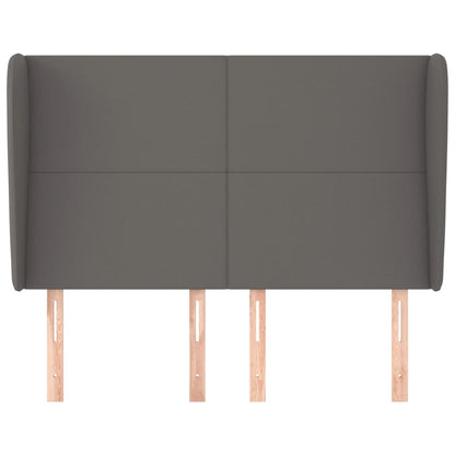 Hoofdbord Met Randen Kunstleer 1 147 x 23 x 118/128 cm Grijs