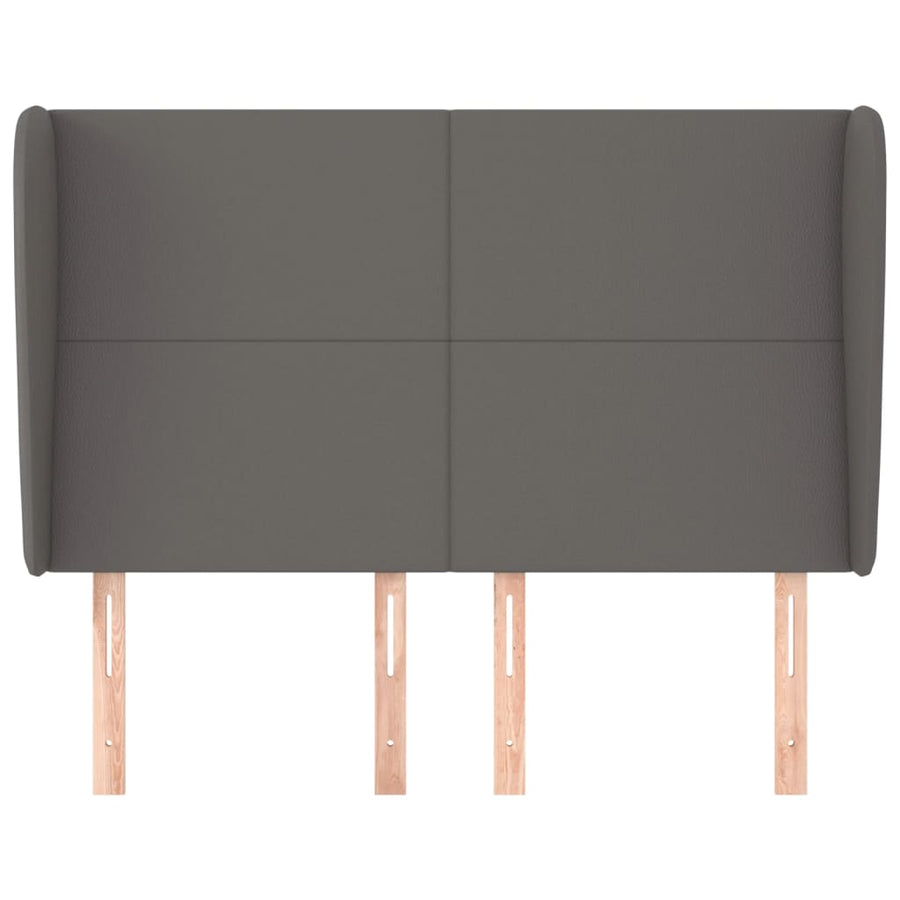 Hoofdbord Met Randen Kunstleer 1 147 x 23 x 118/128 cm Grijs