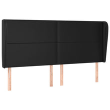 Hoofdbord met randen 163x23x118/128 cm kunstleer zwart 163 x 23 x 118/128 cm Zwart
