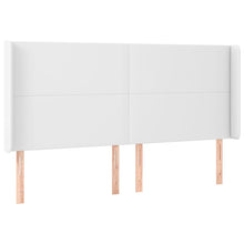 Hoofdbord met randen 183x23x118/128 cm kunstleer wit 183 x 23 x 118/128 cm Wit