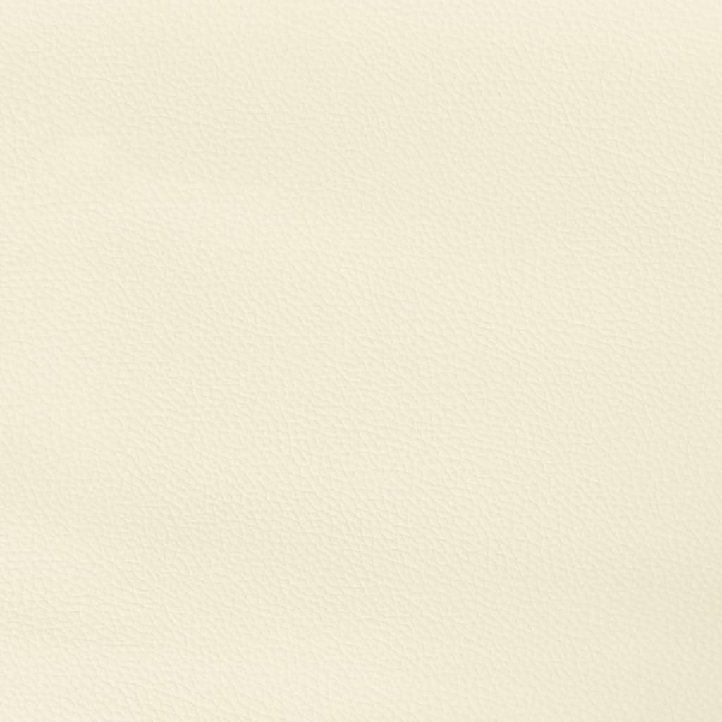 Hoofdbord Met Randen Kunstleer Kleurig 183 x 23 x 118/128 cm Crème
