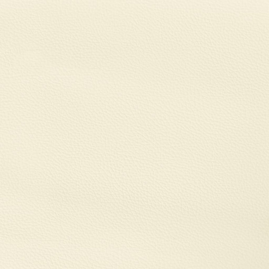 Hoofdbord Met Randen Kunstleer Kleurig 183 x 23 x 118/128 cm Crème