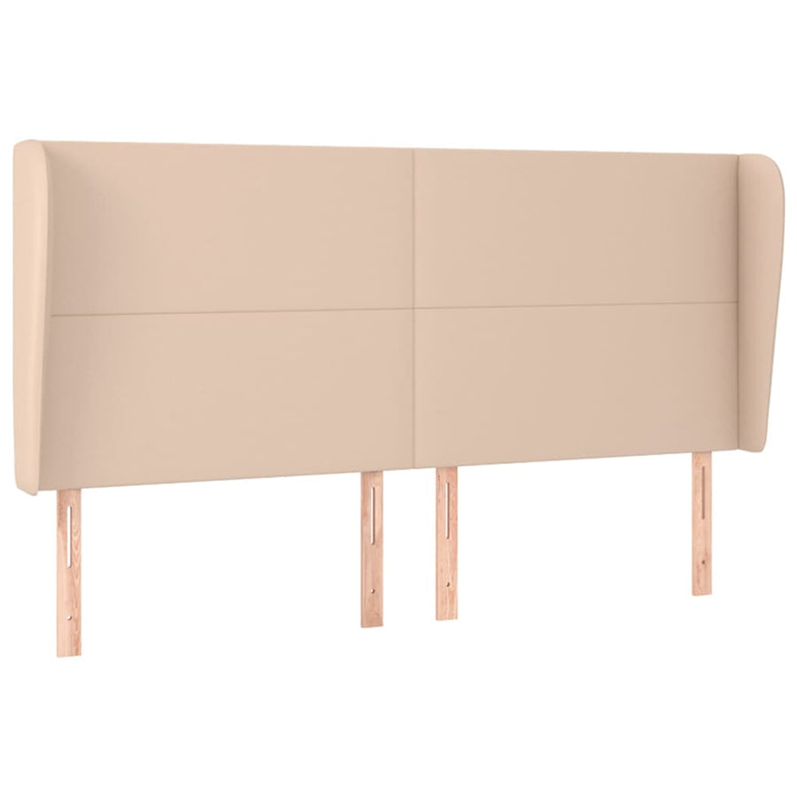 Hoofdbord met randen 183x23x118/128cm kunstleer cappuccinokleur
