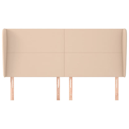 Hoofdbord met randen 183x23x118/128cm kunstleer cappuccinokleur