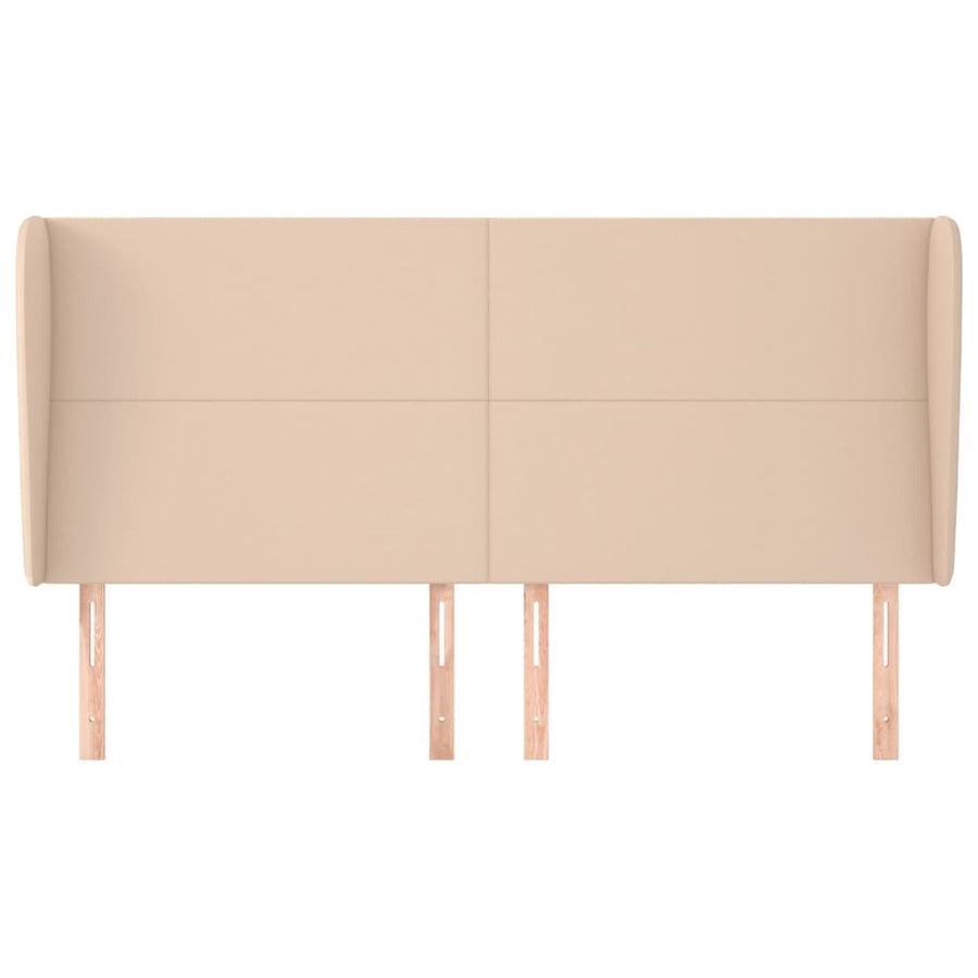 Hoofdbord met randen 183x23x118/128cm kunstleer cappuccinokleur
