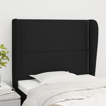Hoofdbord Met Randen Stof Zwart 83 x 23 x 118/128 cm