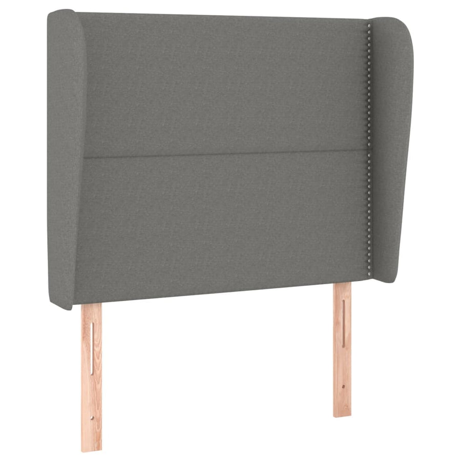 Hoofdbord Met Randen Stof Donkergrijs 93 x 23 x 118/128 cm