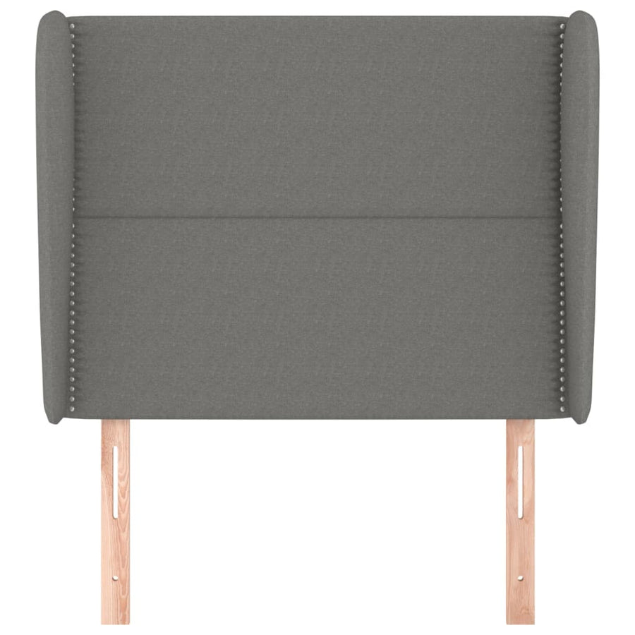 Hoofdbord Met Randen Stof Donkergrijs 93 x 23 x 118/128 cm