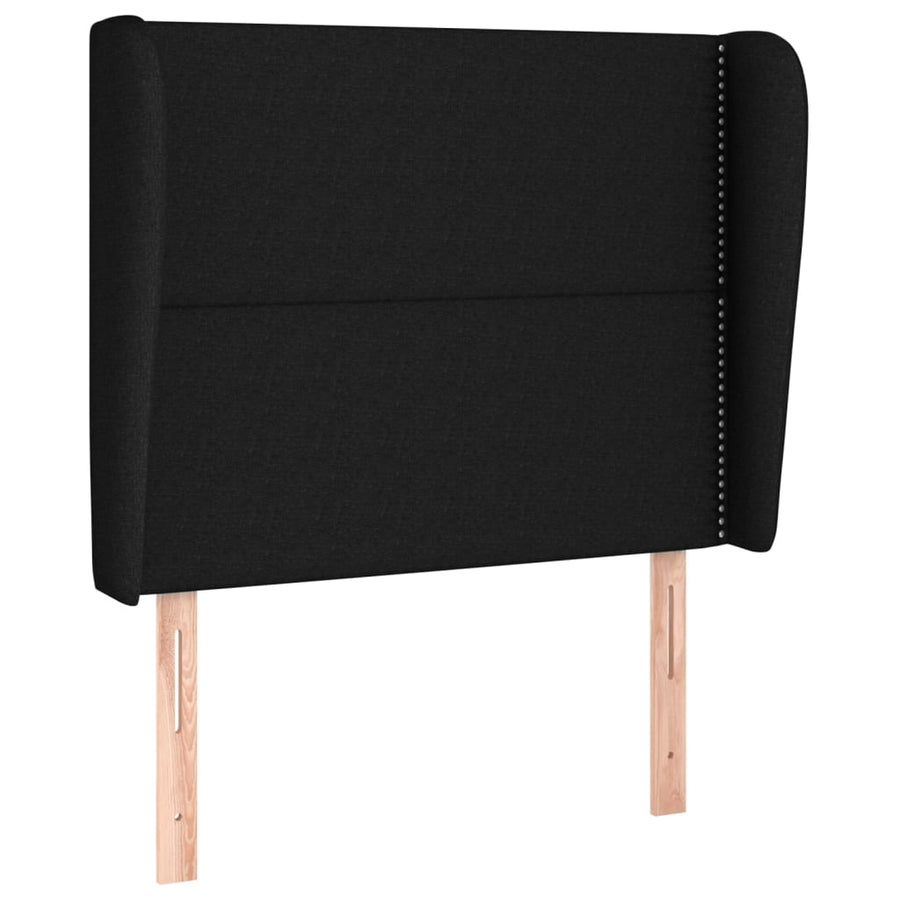 Hoofdbord Met Randen Stof Zwart 93 x 23 x 118/128 cm