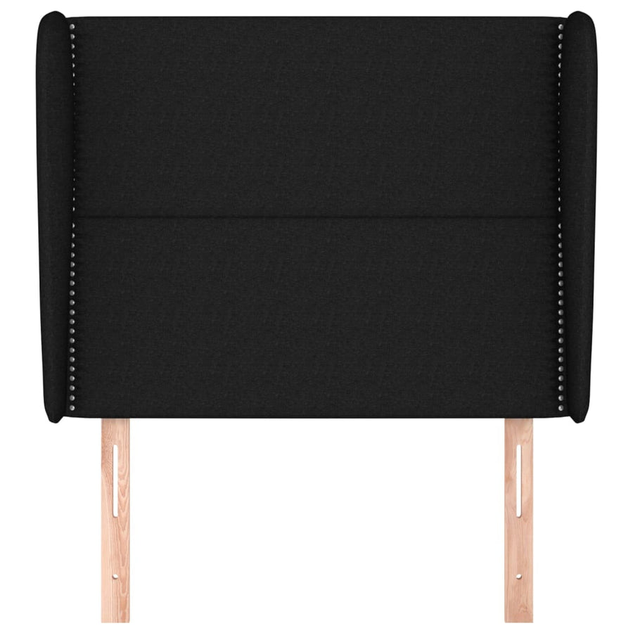 Hoofdbord Met Randen Stof Zwart 93 x 23 x 118/128 cm