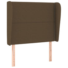 Hoofdbord met randen 93x23x118/128 cm stof donkerbruin 93 x 23 x 118/128 cm