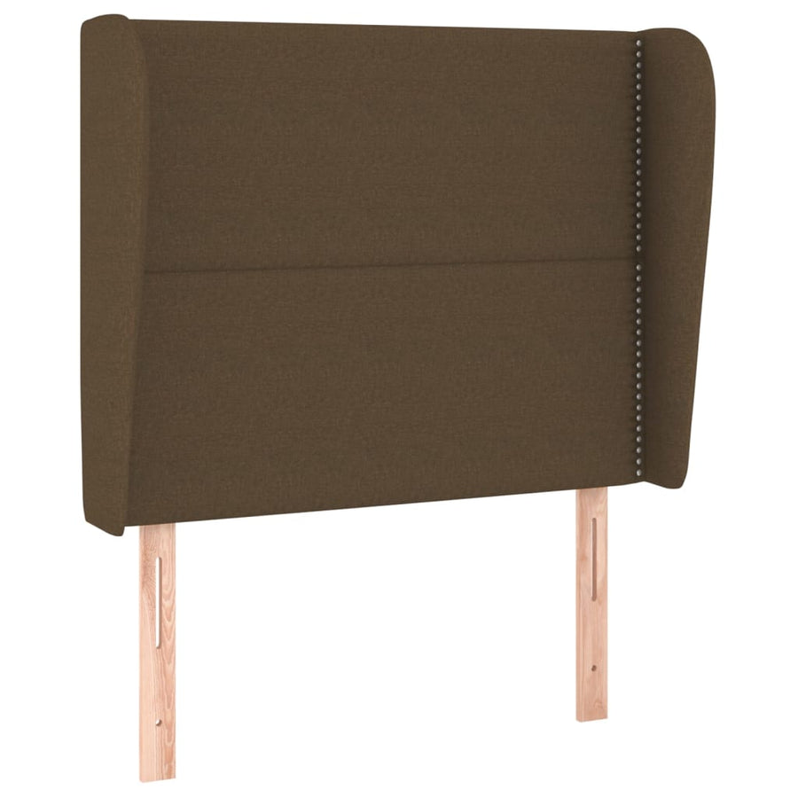 Hoofdbord met randen 93x23x118/128 cm stof donkerbruin 93 x 23 x 118/128 cm