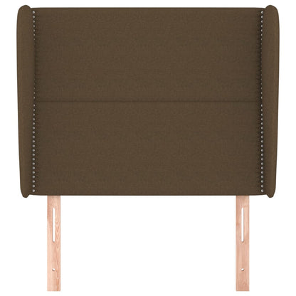 Hoofdbord met randen 93x23x118/128 cm stof donkerbruin 93 x 23 x 118/128 cm