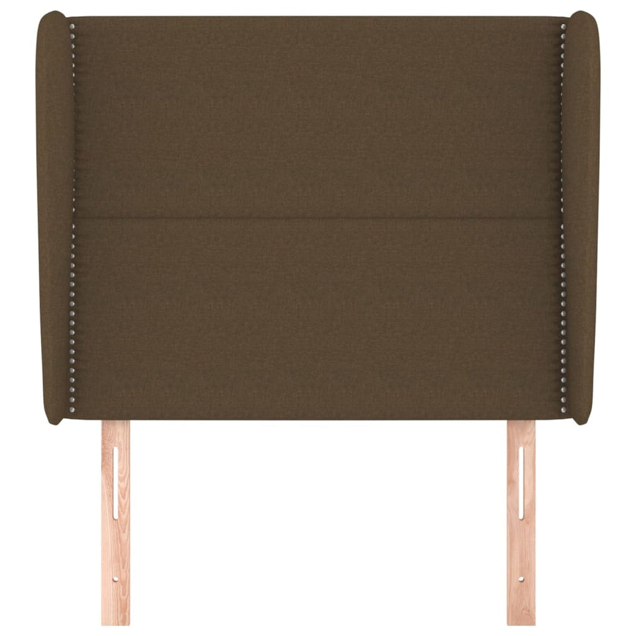 Hoofdbord met randen 93x23x118/128 cm stof donkerbruin 93 x 23 x 118/128 cm