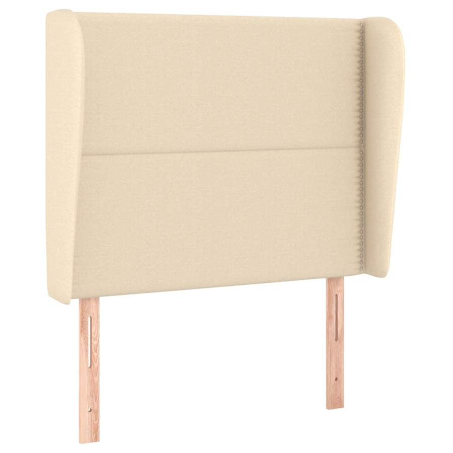 Hoofdbord Met Randen Stof Kleurig Crème 93 x 23 x 118/128 cm