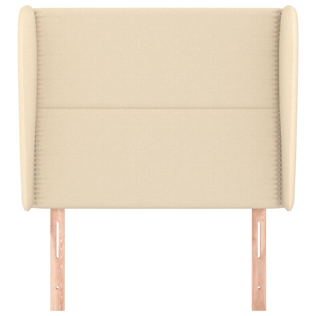 Hoofdbord Met Randen Stof Kleurig Crème 93 x 23 x 118/128 cm