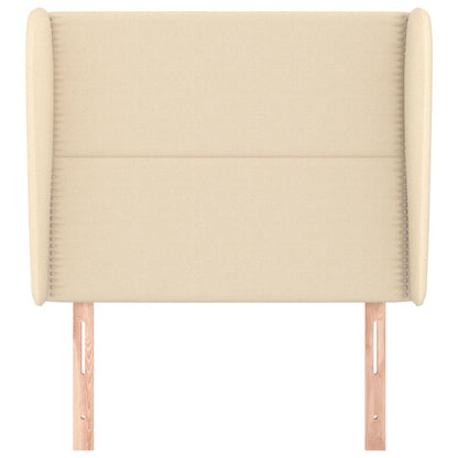 Hoofdbord Met Randen Stof Kleurig Crème 93 x 23 x 118/128 cm