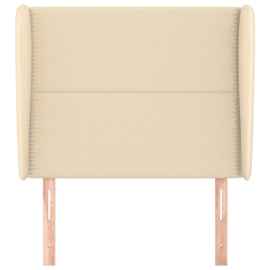 Hoofdbord Met Randen Stof Kleurig Crème 93 x 23 x 118/128 cm