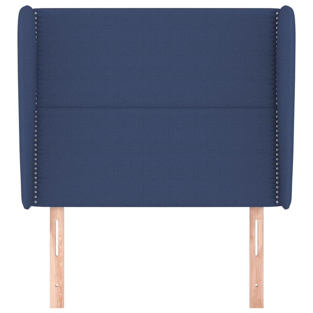 Hoofdbord Met Randen Stof Blauw 93 x 23 x 118/128 cm