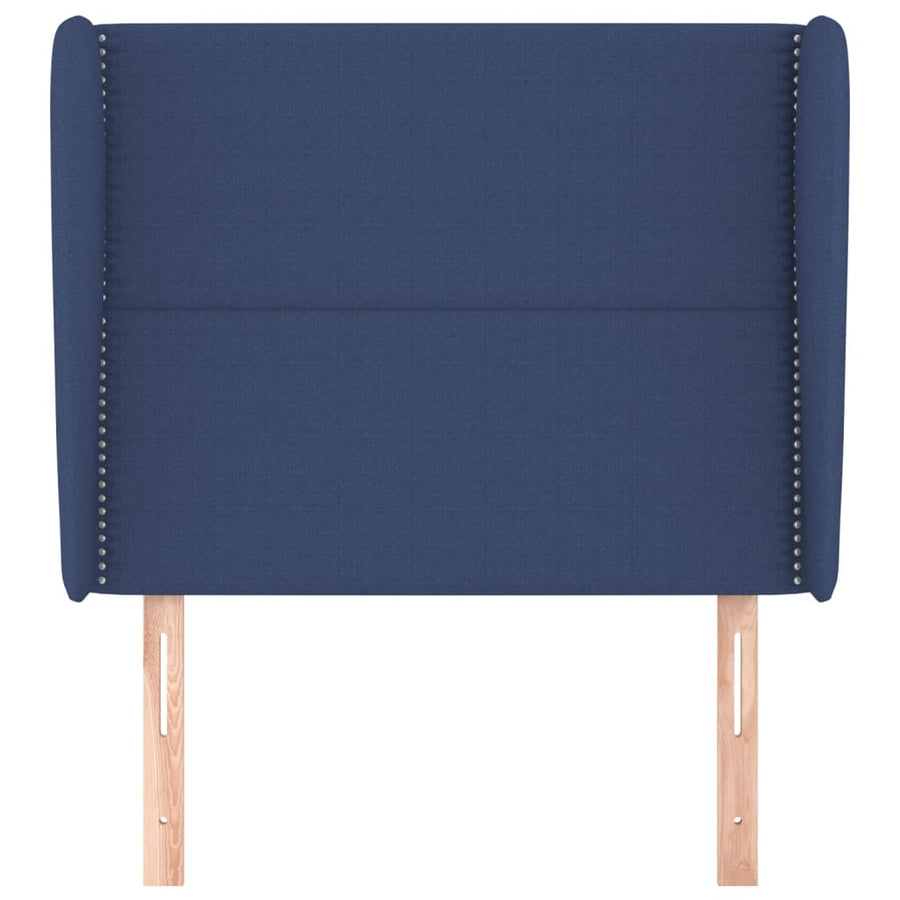 Hoofdbord Met Randen Stof Blauw 93 x 23 x 118/128 cm