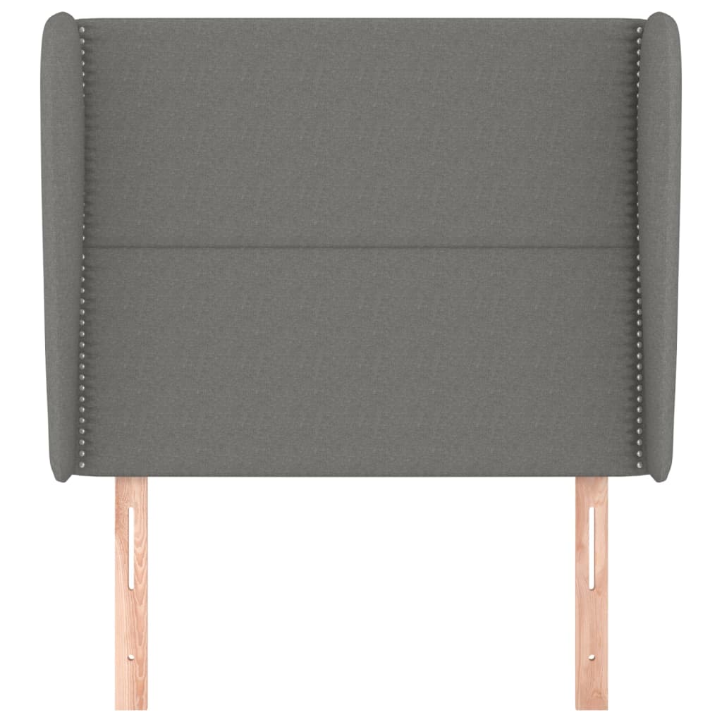 Hoofdbord Met Randen Stof Donkergrijs 103 x 23 x 118/128 cm