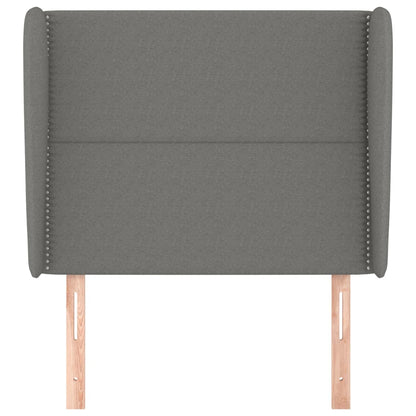 Hoofdbord Met Randen Stof Donkergrijs 103 x 23 x 118/128 cm