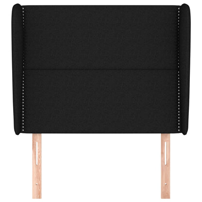 Hoofdbord Met Randen Stof Zwart 103 x 23 x 118/128 cm