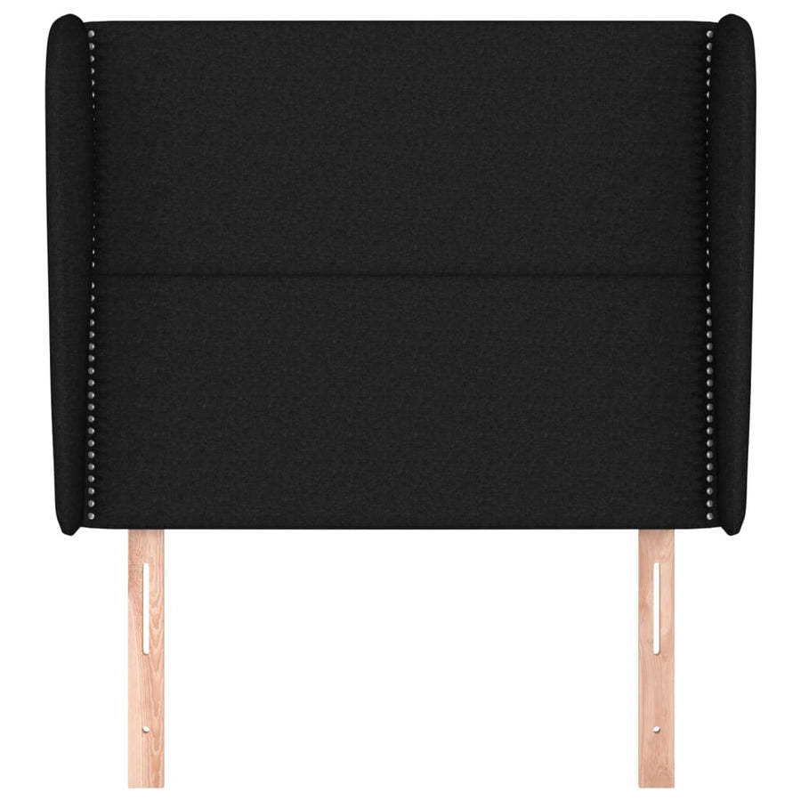 Hoofdbord Met Randen Stof Zwart 103 x 23 x 118/128 cm