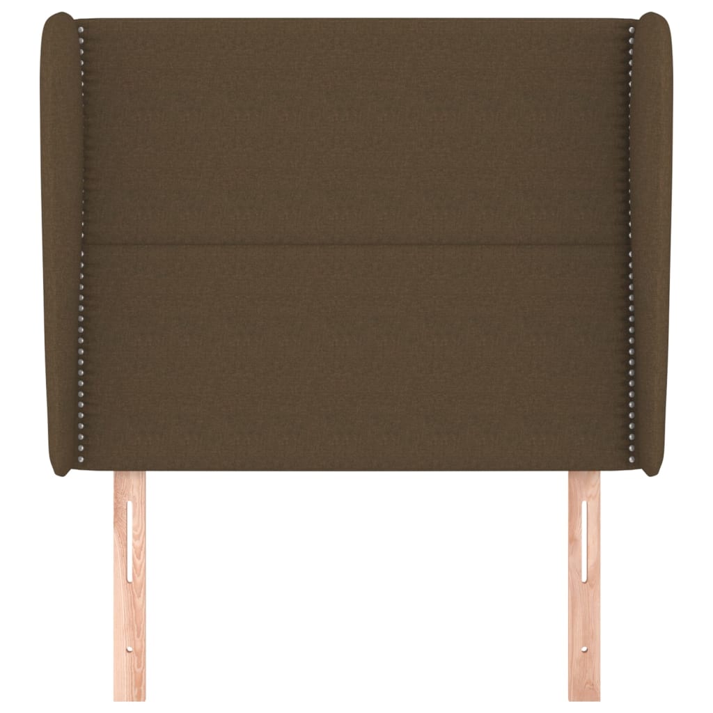 Hoofdbord Met Randen Stof Donkerbruin 103 x 23 x 118/128 cm
