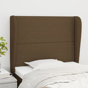 Hoofdbord 103x23x118/128 cm stof donkerbruin