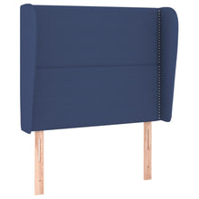 Hoofdbord Met Randen Stof Blauw 103 x 23 x 118/128 cm