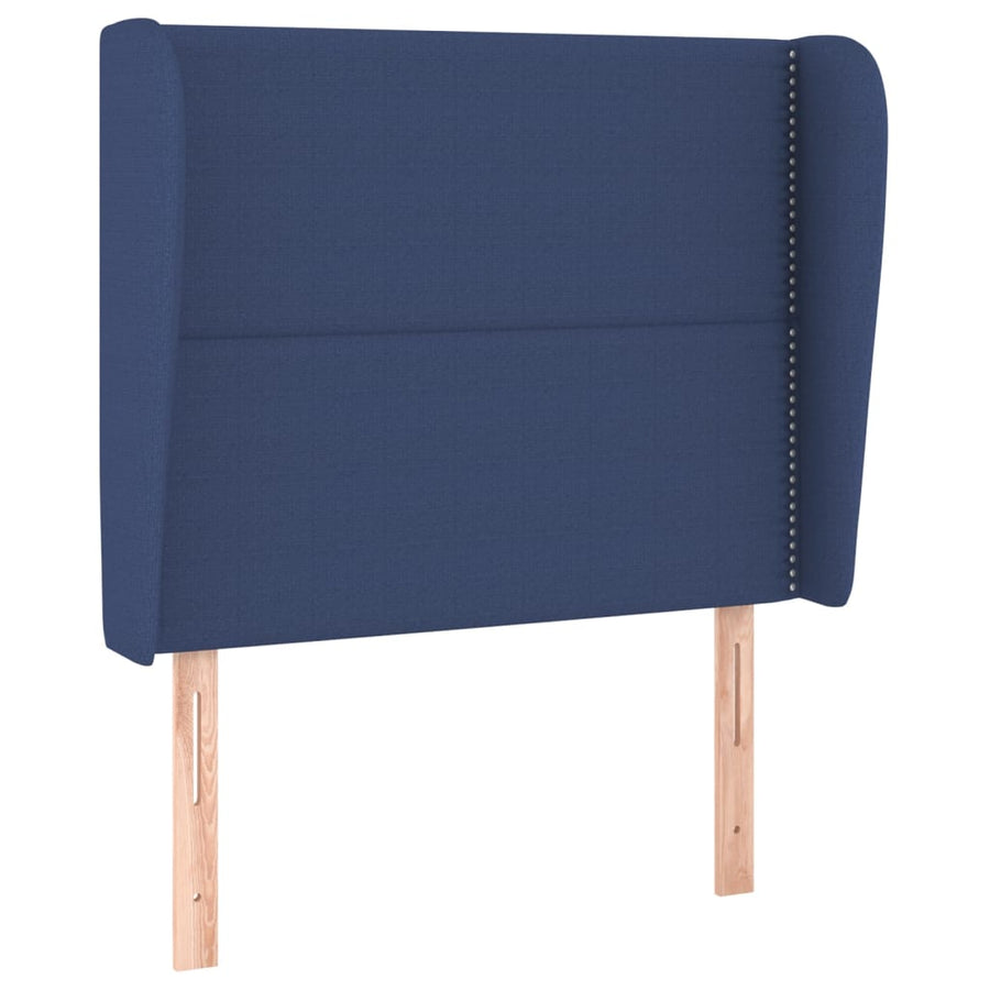 Hoofdbord Met Randen Stof Blauw 103 x 23 x 118/128 cm