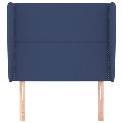 Hoofdbord Met Randen Stof Blauw 103 x 23 x 118/128 cm