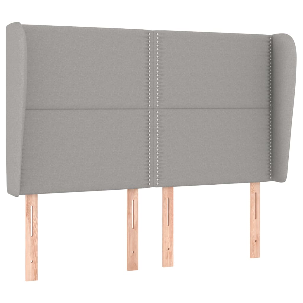 Hoofdbord Met Randen Stof Lichtgrijs 147 x 23 x 118/128 cm