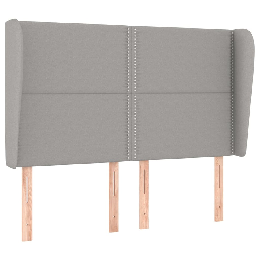 Hoofdbord Met Randen Stof Lichtgrijs 147 x 23 x 118/128 cm