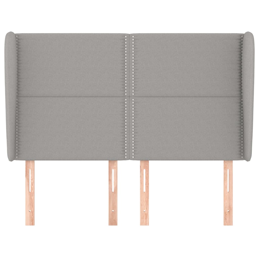Hoofdbord Met Randen Stof Lichtgrijs 147 x 23 x 118/128 cm