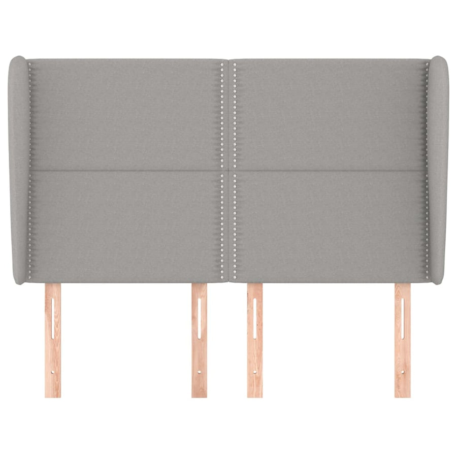 Hoofdbord Met Randen Stof Lichtgrijs 147 x 23 x 118/128 cm