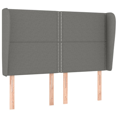 Hoofdbord Met Randen Stof Donkergrijs 147 x 23 x 118/128 cm