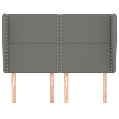 Hoofdbord Met Randen Stof Donkergrijs 147 x 23 x 118/128 cm