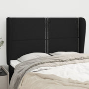 Hoofdbord stof zwart 147x23x118/128 cm