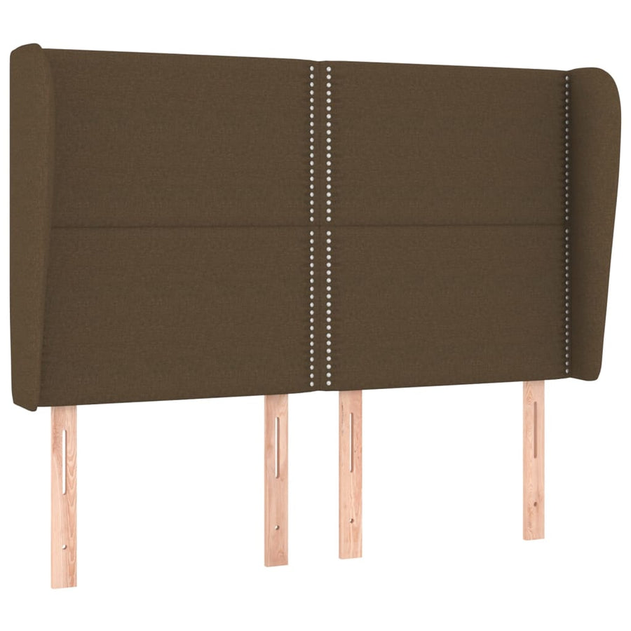 Hoofdbord met randen 147x23x118/128 cm stof donkerbruin 147 x 23 x 118/128 cm