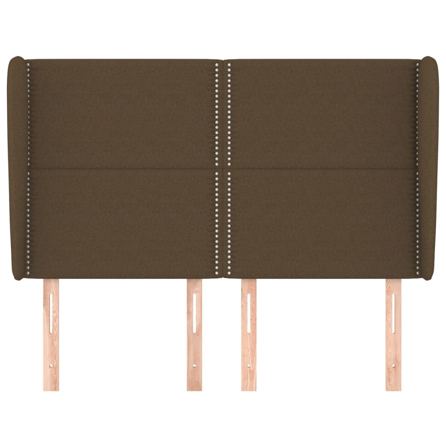 Hoofdbord met randen 147x23x118/128 cm stof donkerbruin 147 x 23 x 118/128 cm