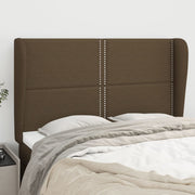 Hoofdbord stof donkerbruin 147x23x118/128 cm